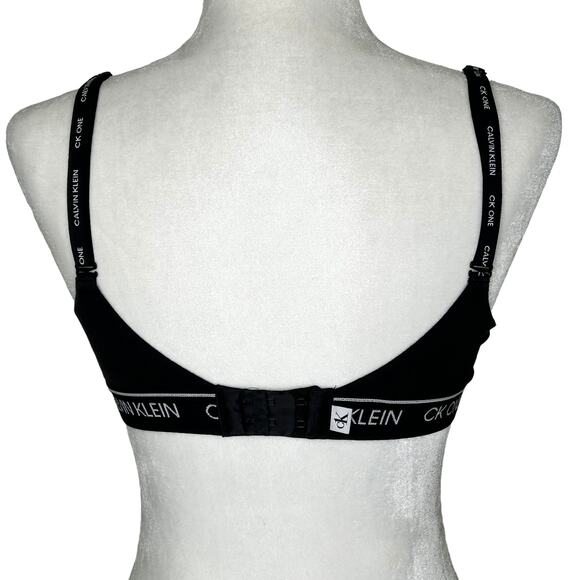 Calvin Klein CK One Bundle of 2 Black Blue Floral Adjustable Bra Small - Picture 7 of 12